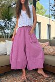 Arbi Gingham Pocket Culotte Pant Magenta